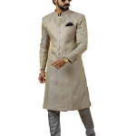 Stunning Golden-Grey Banarasi Brocade Achkan for Men | Father-Son Combo | Grooms & Weddings | Jaipurio